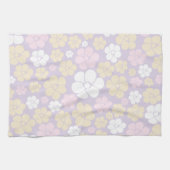 Bloem - Pastel Roze, Geel en Paars Theedoek (Horizontaal)