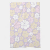 Bloem - Pastel Roze, Geel en Paars Theedoek (Verticaal)