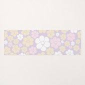 Bloem - Pastel Roze, Geel en Paars Yogamat (Achterkant (horizontaal))