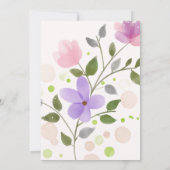 Bloem pastel roze gele bruiloft kaart (Achterkant)