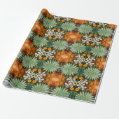 Bloem Patroon 4 Overeenkomende Bubbles Cuddlebuns Cadeaupapier (Uitgerold)