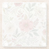 Bloem Patroon Pastel Kleur moeder  Glazen Onderzetter (Achterkant)