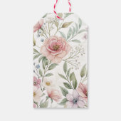 Bloem Patroon Tekening Pastel Aangepast Bericht Cadeaulabel (Achterkant)