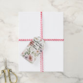 Bloem Patroon Tekening Pastel Aangepaste Bericht Cadeaulabel (Met Touw)