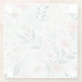 Bloem Patroon Tekening Pastel Glazen Onderzetter (Achterkant)