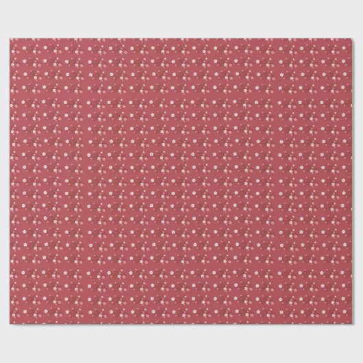  bloem Pattern Burgundy Cadeaupapier (Vlak)