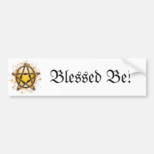 Bloem Pentagram Bumpersticker (Voorkant)