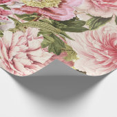bloem Peony + Lily Pattern Illustratie Cadeaupapier (Hoek)