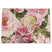 bloem Peony + Lily Pattern Illustratie Groot Cadeauzakje (Voorkant)
