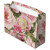 bloem Peony + Lily Pattern Illustratie Groot Cadeauzakje (Achterkant Gekanteld)