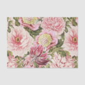  bloem Peony + Lily Pattern Illustratie Tissuepapier (Voorkant)