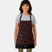 Bloem perzik zwart minimaal patroon schort (Insitu)