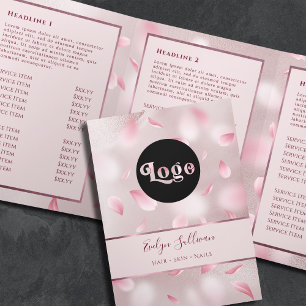 Bloem Petals Faux-Folie, drievoudig brochure Drieluik Kaart