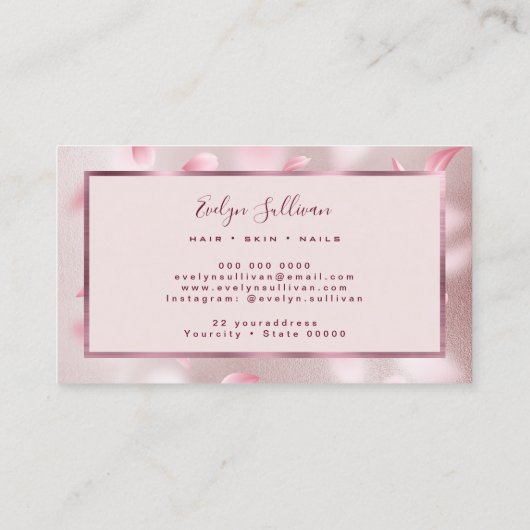Bloem Petals Faux Folie visitekaartje (Achterkant)