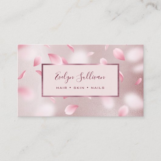 Bloem Petals Faux Folie visitekaartje (Voorkant)