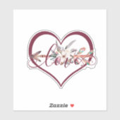Bloem pijl valentijn sticker (Vel)