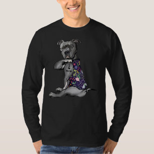 Bloem Pitbull Ik Hou Mam Pitbull Tattoo Moeders D T-shirt