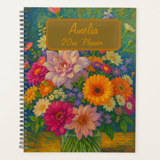 Bloem planner met eigen naam (Voorkant)