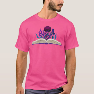 Bloem planten die uit boeken groeien, verkuilt de  t-shirt