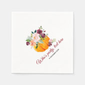 bloem, pompoen, herfst Cocktail Paper Napkins Servet (Voorkant)