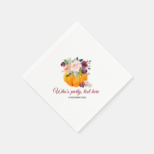 bloem, pompoen, herfst Cocktail Paper Napkins Servet (Hoek)