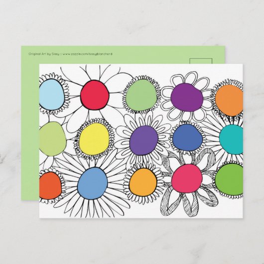 Bloem Pop Briefkaart (Voorkant / Achterkant)