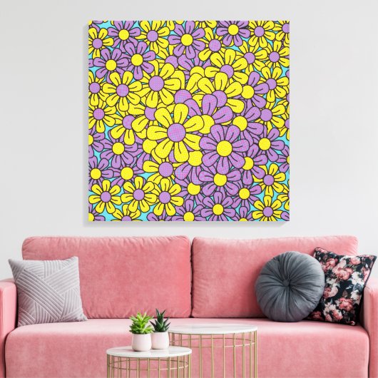 Bloem Pop Canvas Afdruk (Insitu (Woonkamer))