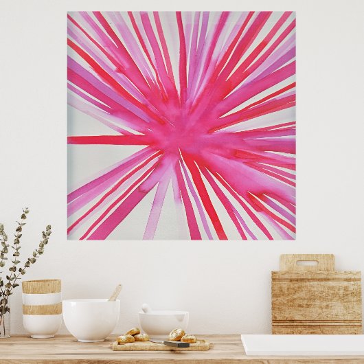 Bloem Poster in roze (Keuken)