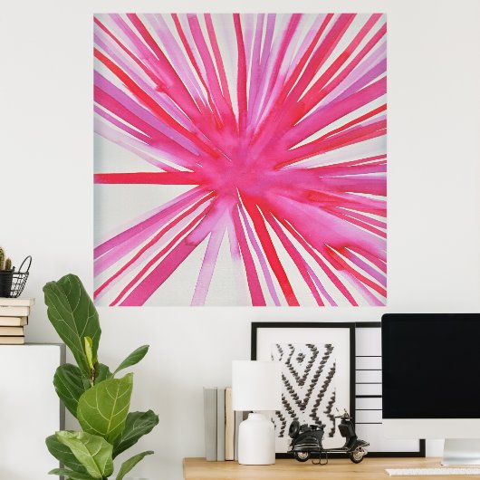 Bloem Poster in roze (Thuiskantoor)