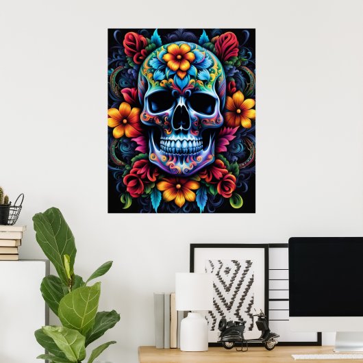 Bloem Poster schedel (Thuiskantoor)