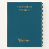 Bloem Power blauw aanpasbare naam Notitieboek (Achterkant)