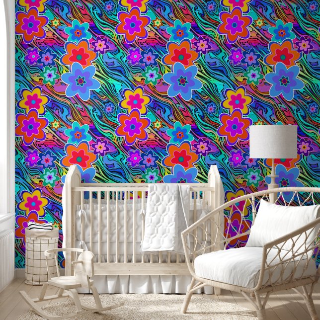 Bloem Power Blossoms naadloos patroon 3 Behang (Kinderen)