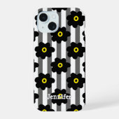 Bloem Power Stripes Personaliseer Naam iPhone Case iPhone 15 Case (Achterkant)