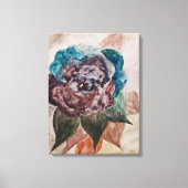 Bloem Prinses Pastel Navy Blauw Blush Roze Bloemen Canvas Afdruk (Voorkant)