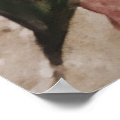 Bloem Prinses Pastel Navy Blauw Blush Roze Bloemen Poster (Hoek)