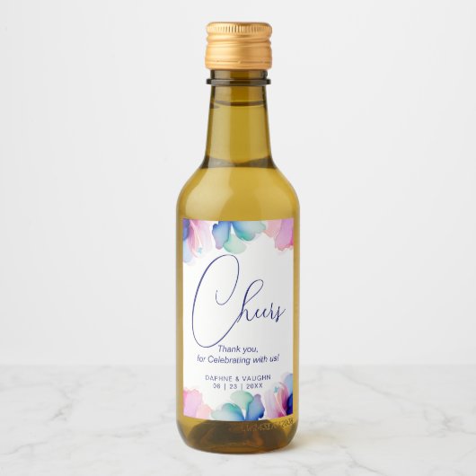 Bloem "Proost Bedankt dat jullie met ons mee wilde Wijn Etiket (Voorkant)