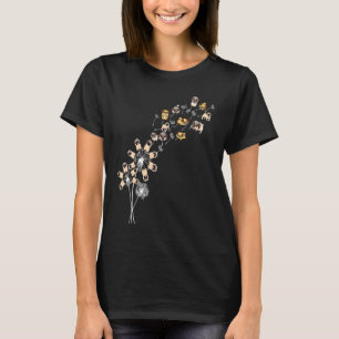 Bloem Pugs Hond Paardebloem Dier T-shirt