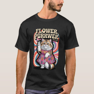 Bloem Purrwer Kat 1776 Vreedzame Vibe voor Patriot T-shirt