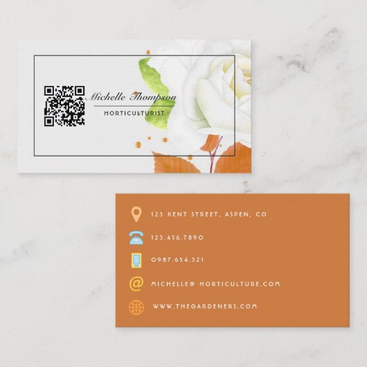 Bloem QR-code visitekaartje (Voorkant / Achterkant)