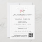 *~* Bloem QR Roze Rozen AR15 - RSVP Gouden Bruilof Kaart (Achterkant)