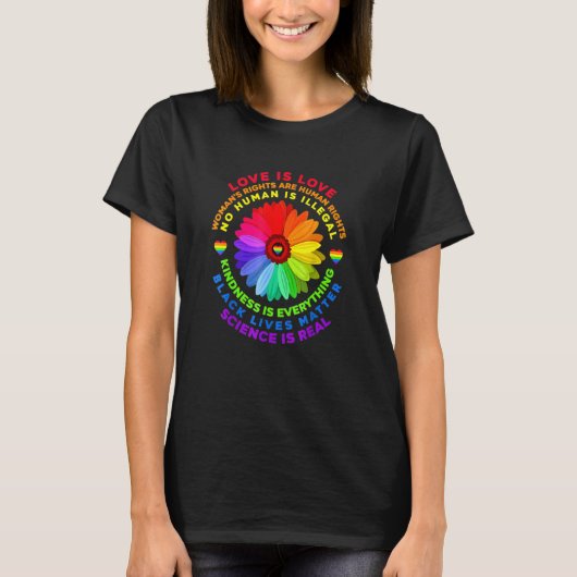 Bloem Rainbow Human Black Lives Rights Science Lg T-shirt (Voorkant)