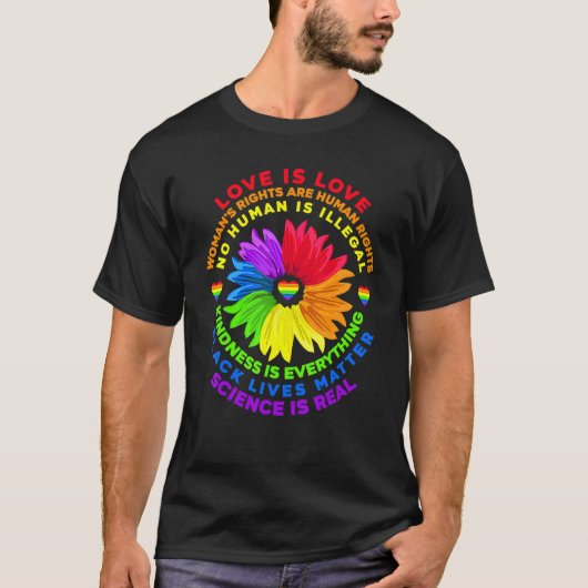 Bloem Rainbow Human Black Lives Rights Science Lg T-shirt (Voorkant)