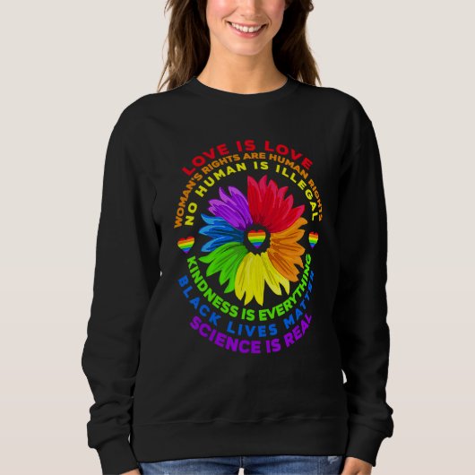 Bloem Rainbow Human Black Lives Rights Science Lg Trui (Voorkant)