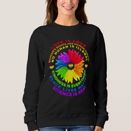 Bloem Rainbow Human Black Lives Rights Science Lg Trui (Voorkant)