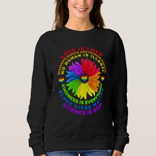 Bloem Rainbow Human Black Lives Rights Science Lg Trui (Voorkant)