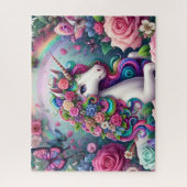 Bloem Regenboog Eenhoorn Legpuzzel (Verticaal)