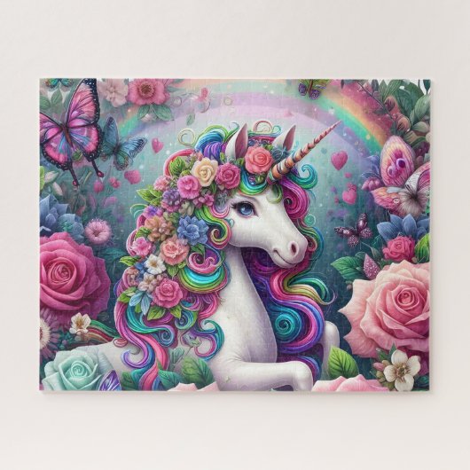 Bloem Regenboog Eenhoorn Legpuzzel (Horizontaal)