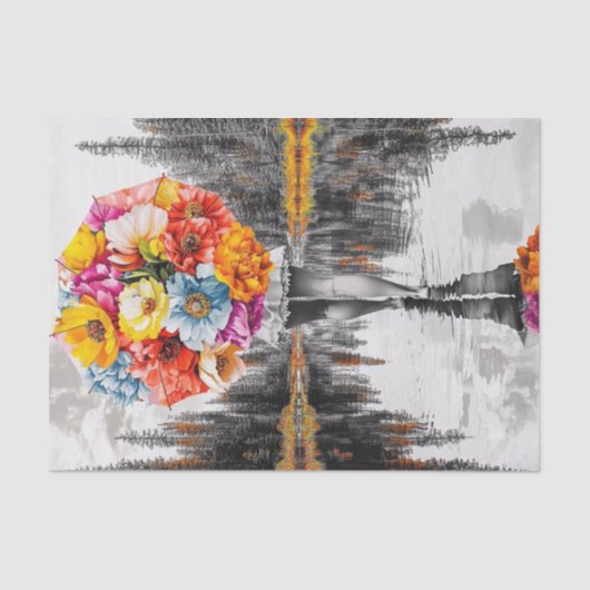 Bloem regendruppels7 tissuepapier (Voorkant)