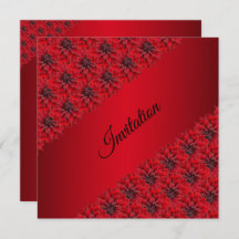 Bloem rode dahlia's in gotische stijl uitnodiging