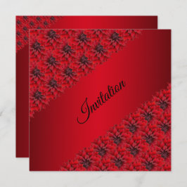 Bloem rode dahlia's in gotische stijl uitnodiging